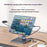 H13U Phone Tablet Stand Aluminum Alloy Desktop Bracket with 7-in-1 USB Hub Docking Station - 7