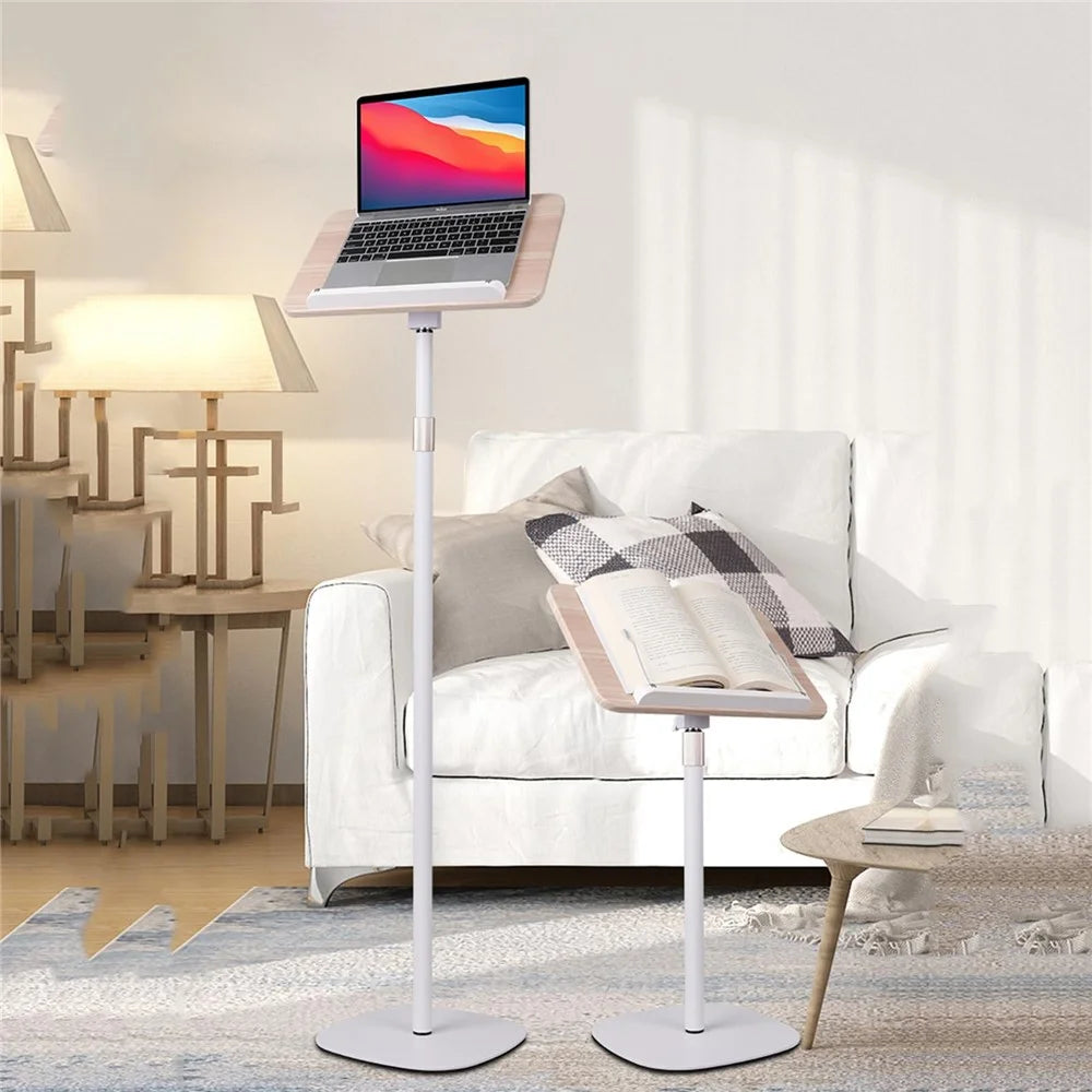 XY-37 Multifunction Laptop Tablet Display Holder Book Holder Floor Stand 23-70cm Adjustable Height - White - 7