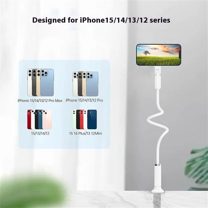 LR-062 90cm Flexible Arm Magnetic Phone Holder Desktop Bedside Clip-On Rotatable Stand - 4