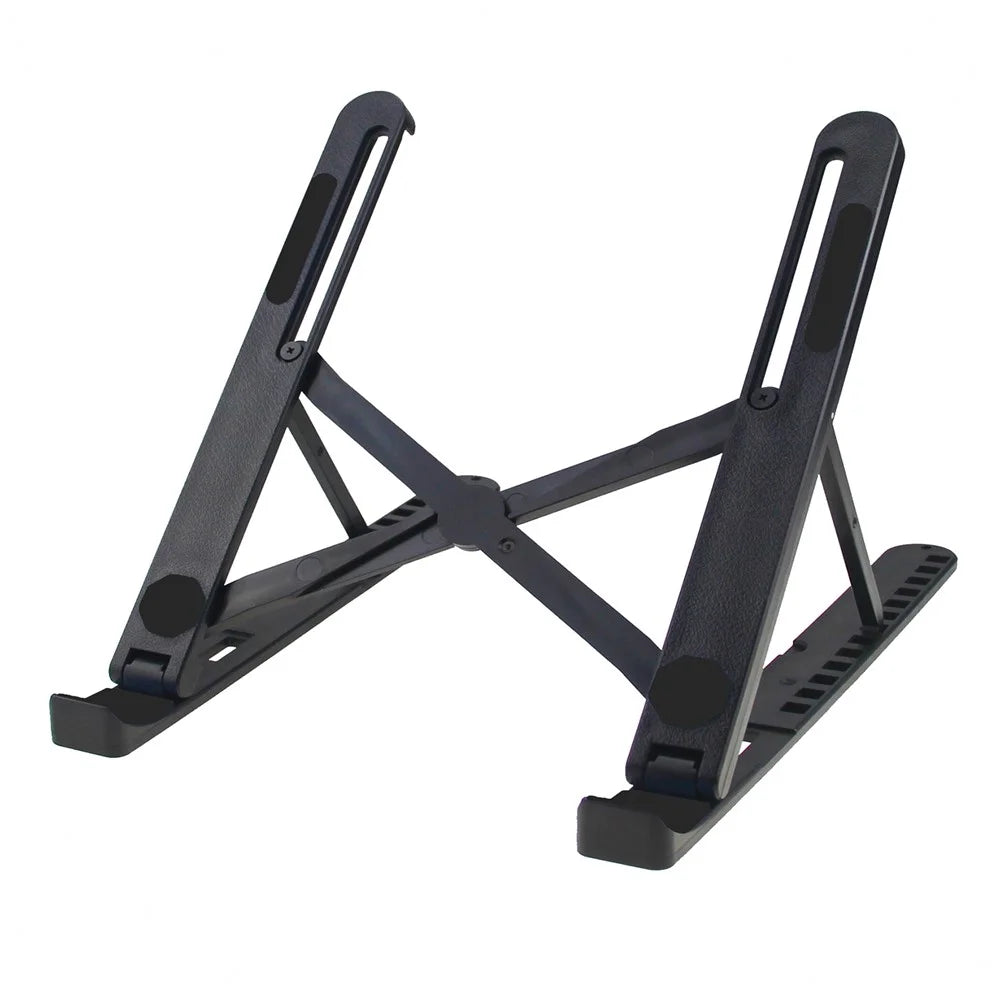 A9 Portable Laptop Stand 13 Height Adjustable Levels Foldable Notebook Desktop Riser Holder - Black - 1