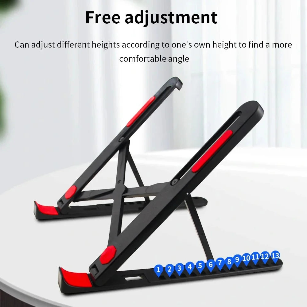 A9 Portable Laptop Stand 13 Height Adjustable Levels Foldable Notebook Desktop Riser Holder - Black - 3