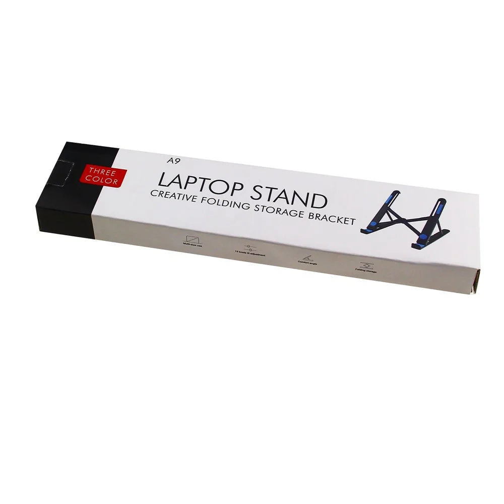 A9 Portable Laptop Stand 13 Height Adjustable Levels Foldable Notebook Desktop Riser Holder - Black - 7