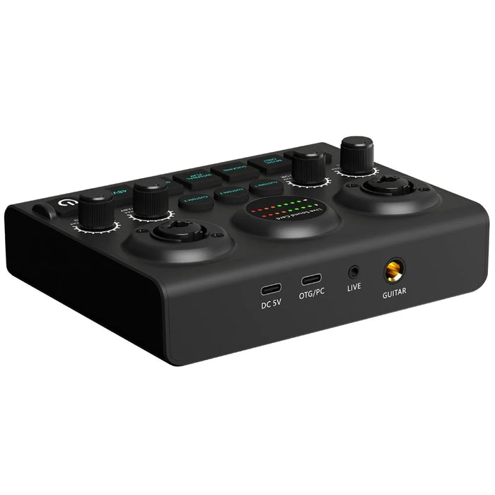 F10 Audio Mixer Sound Card 48V Phantom Power Mixer Soundcard for Live Streaming - 2
