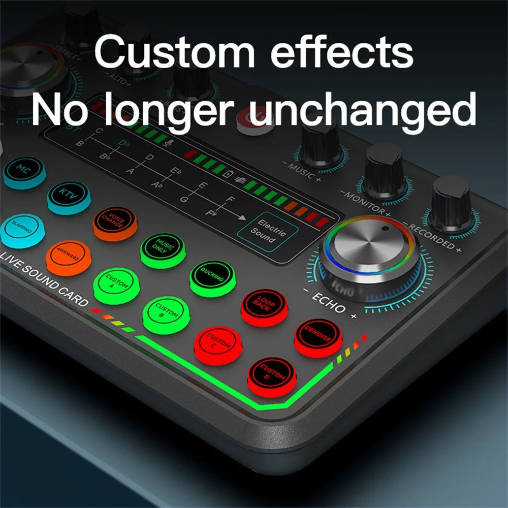 P99 Live Sound Card with DJ Mixer Effects and Voice Changer Audio Mixer for Live Streaming - 4