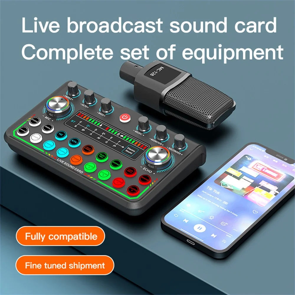 P99 Live Sound Card with DJ Mixer Effects and Voice Changer Audio Mixer for Live Streaming - 6