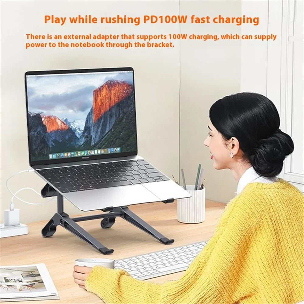 C19 Laptop Stand Heighten Storage Rack Aluminum Alloy Detachable Dual Layer Notebooks Tablets Bracket - 3