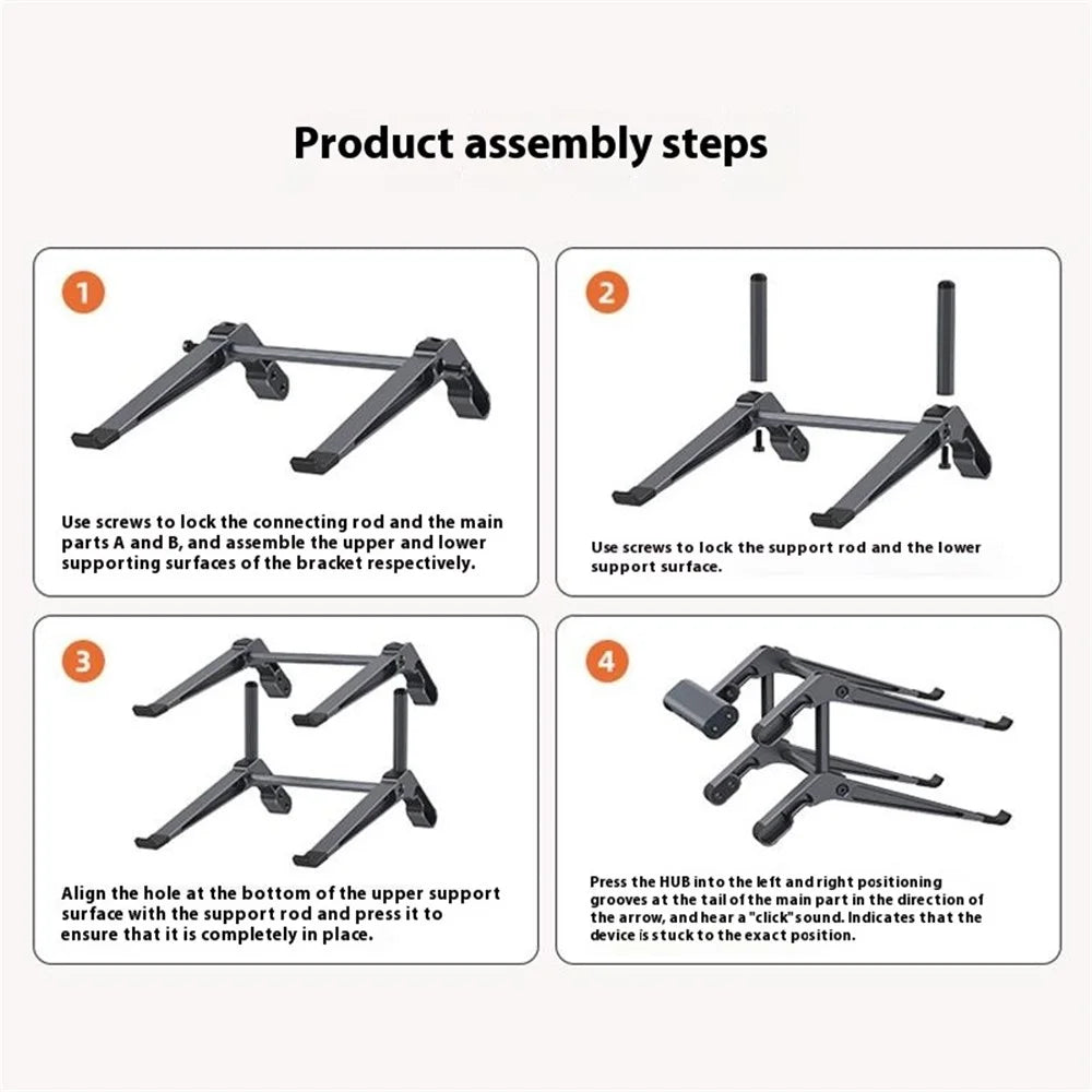 C19 Laptop Stand Heighten Storage Rack Aluminum Alloy Detachable Dual Layer Notebooks Tablets Bracket - 7