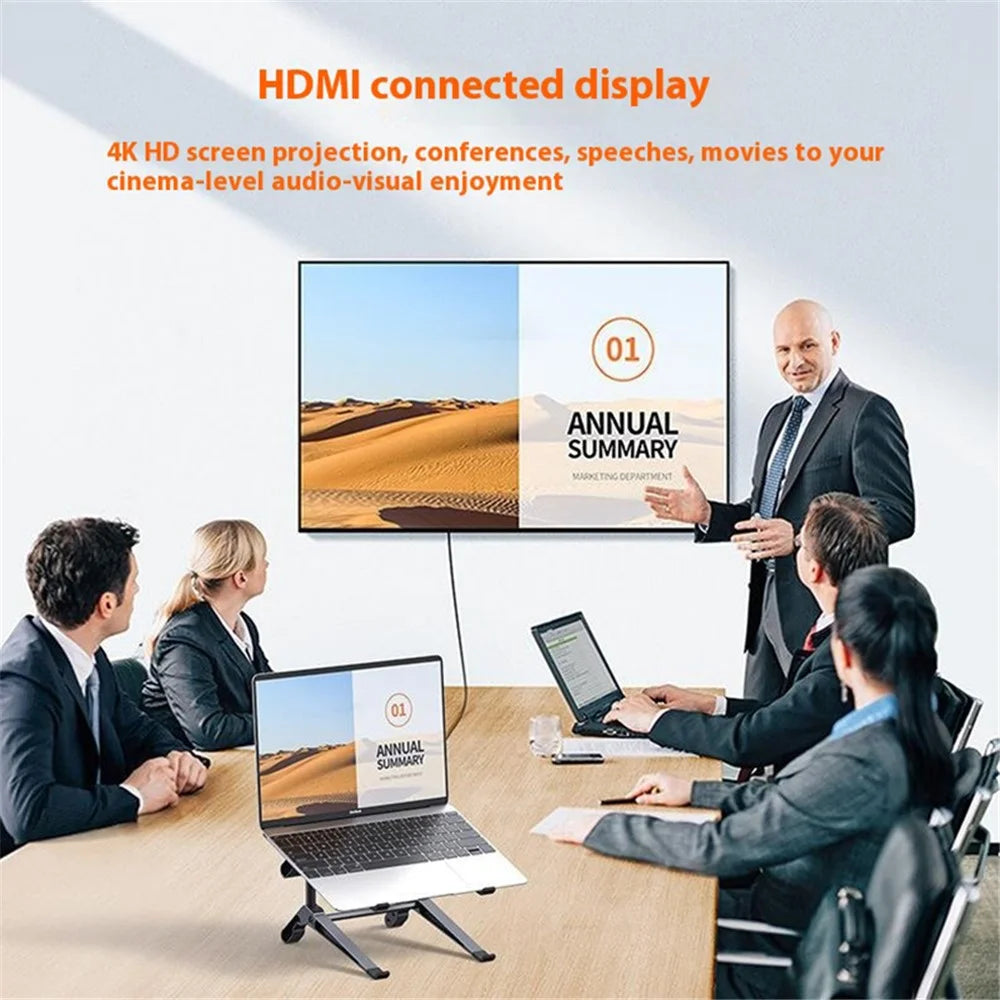 C19U Dual Layer Laptop Stand Tablet Notebook Riser Storage Rack with HD USB3.0 TF / SD Hub - 3