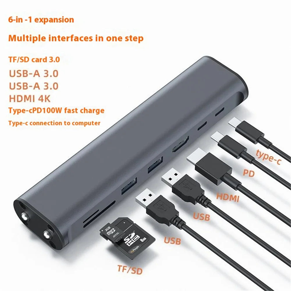C19U Dual Layer Laptop Stand Tablet Notebook Riser Storage Rack with HD USB3.0 TF / SD Hub - 5