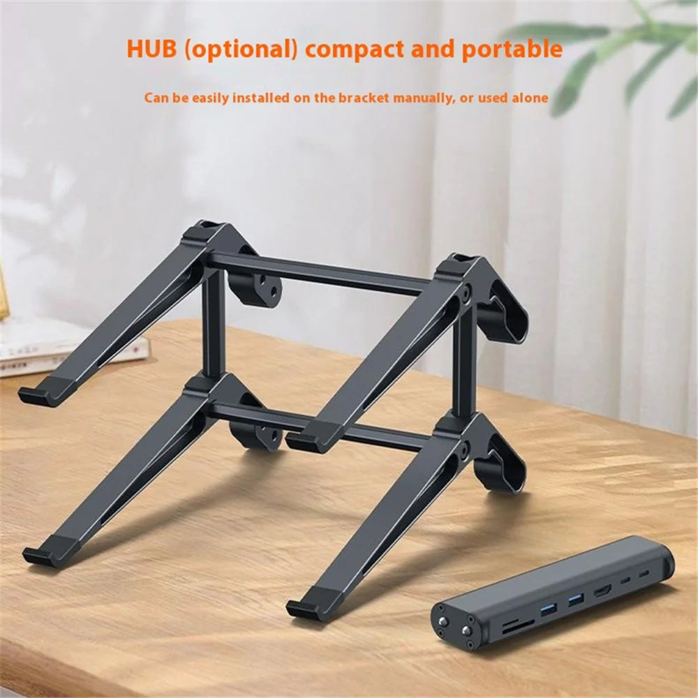 C19U Dual Layer Laptop Stand Tablet Notebook Riser Storage Rack with HD USB3.0 TF / SD Hub - 7