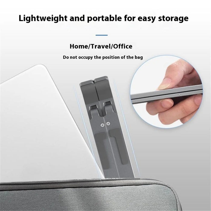 X3 Magnetic Laptop Stand Foldable Portable Aluminum Alloy Tablet Notebook Holder - Black - 3