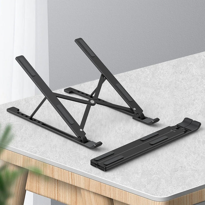 X3 Magnetic Laptop Stand Foldable Portable Aluminum Alloy Tablet Notebook Holder - Black - 5