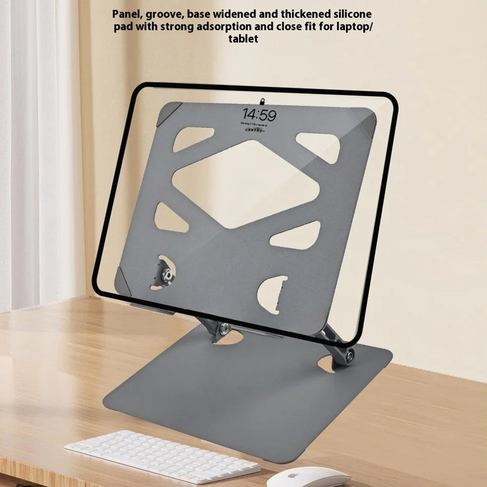 GFS01-T Carbon Steel Laptop Stand Adjustable Height Cooling Bracket for Notebooks Up to 17.3 Inch - Grey - 5