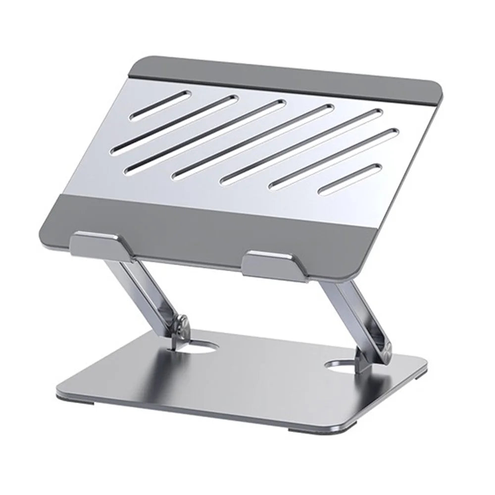 GFS02-T Carbon Steel Laptop Cooling Stand Adjustable Height Foldable Notebook Holder Bracket - Silver - 1