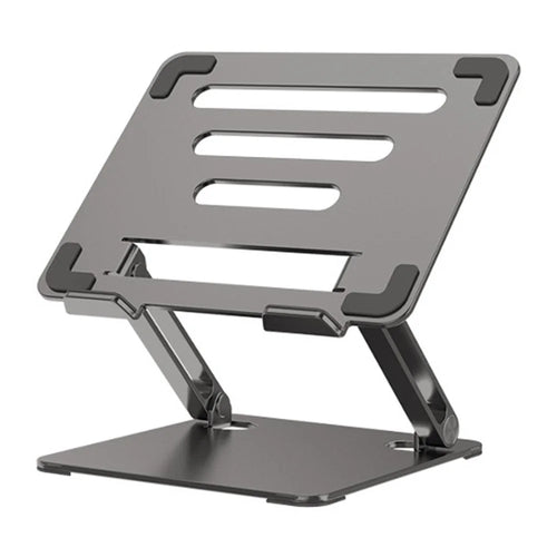 GFS03-T Carbon Steel Laptop Cooling Stand Adjustable Height Foldable Tablet Holder Notebook Bracket - Grey - 1
