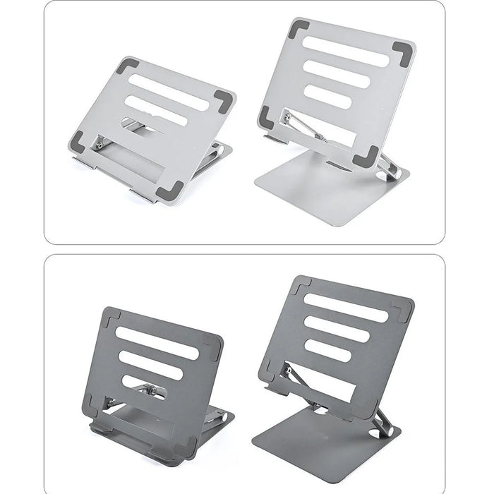 GFS03-T Carbon Steel Laptop Cooling Stand Adjustable Height Foldable Tablet Holder Notebook Bracket - Grey - 4