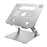 GFS08-T Notebook Bracket Carbon Steel Laptop Cooling Stand Adjustable Height Hollow Out Tablet Support - Silver - 1
