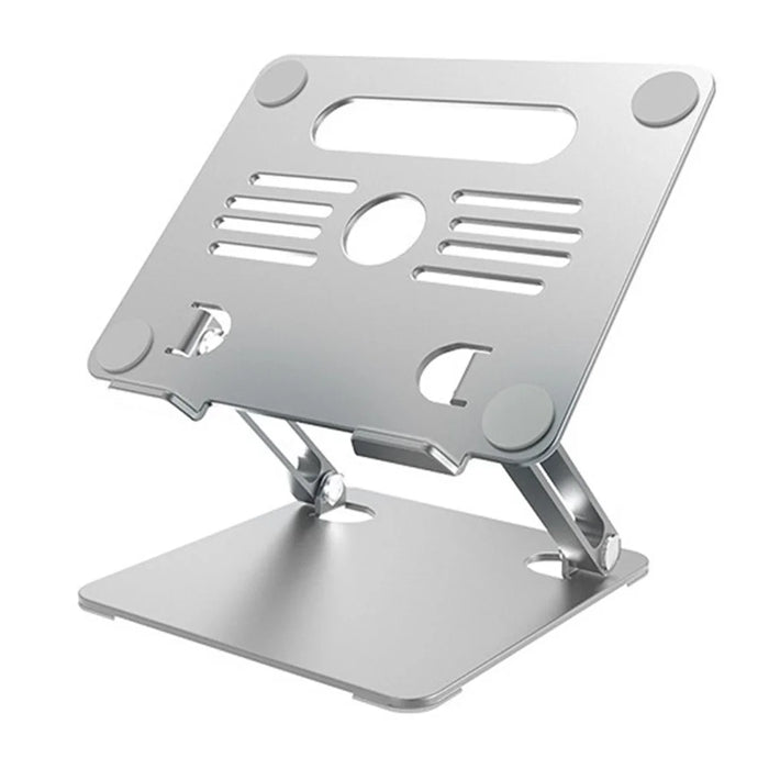 GFS08-T Notebook Bracket Carbon Steel Laptop Cooling Stand Adjustable Height Hollow Out Tablet Support - Silver - 1