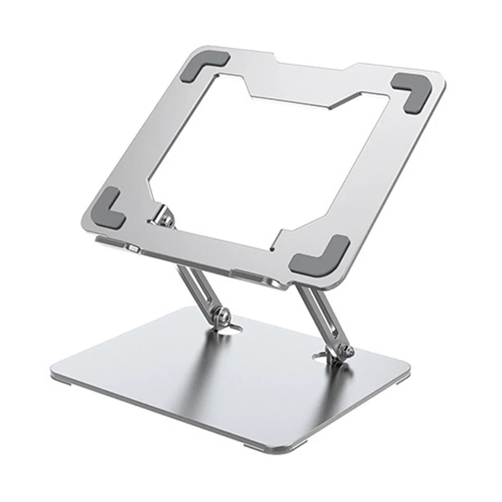 GFS012-T Foldable Carbon Steel Laptop Cooling Stand Adjustable Height Hollow Out Tablet Support - Silver - 1
