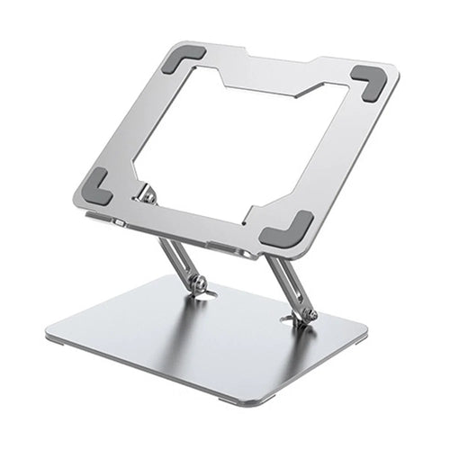 GFS012-T Foldable Carbon Steel Laptop Cooling Stand Adjustable Height Hollow Out Tablet Support - Silver - 1