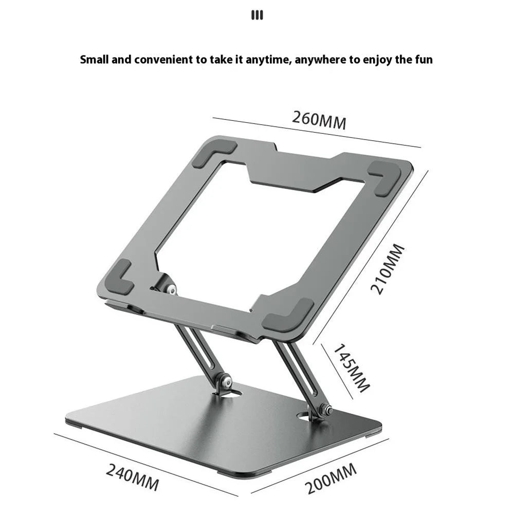 GFS012-T Foldable Carbon Steel Laptop Cooling Stand Adjustable Height Hollow Out Tablet Support - Silver - 7
