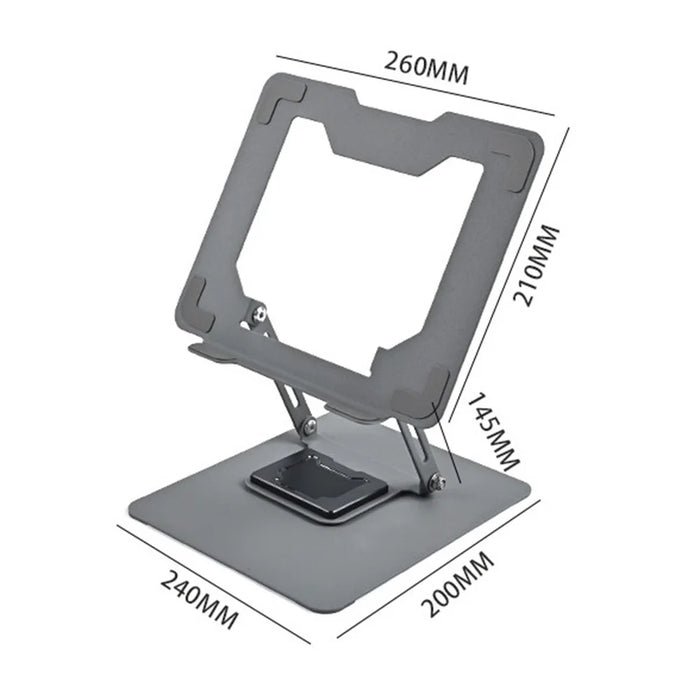 GFX012-T 360 Degree Rotating Laptop Holder Cooling Stand Adjustable Height Carbon Steel Foldable Bracket - Grey - 2