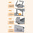 GFX012-T 360 Degree Rotating Laptop Holder Cooling Stand Adjustable Height Carbon Steel Foldable Bracket - Grey - 6