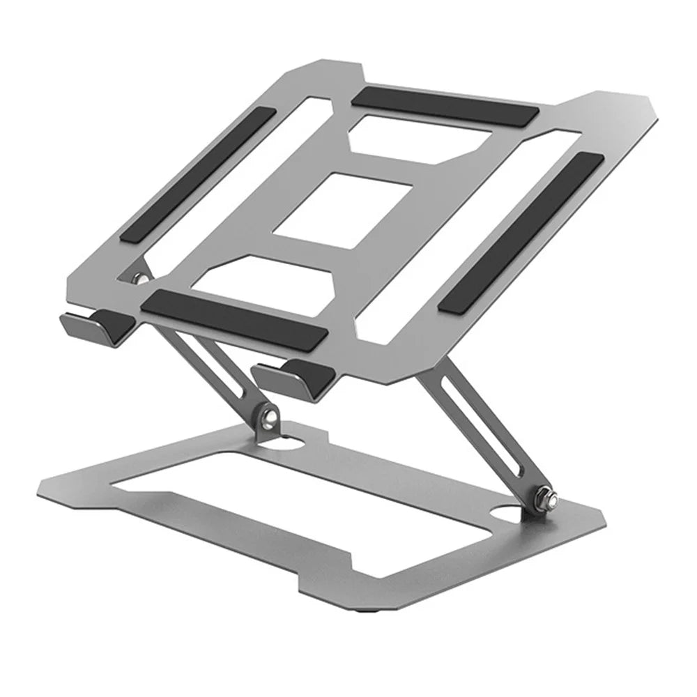 GFS13-TT Foldable Desktop Stand for Laptop Carbon Steel Adjustable Height Notebook Bracket - Grey - 1