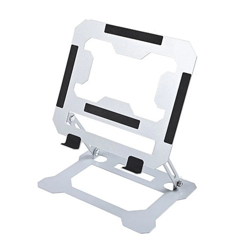 GFS14-TT 5kg Load Bearing Carbon Steel Laptop Cooling Stand Adjustable Height Hollow Out Tablet Support - Silver - 1