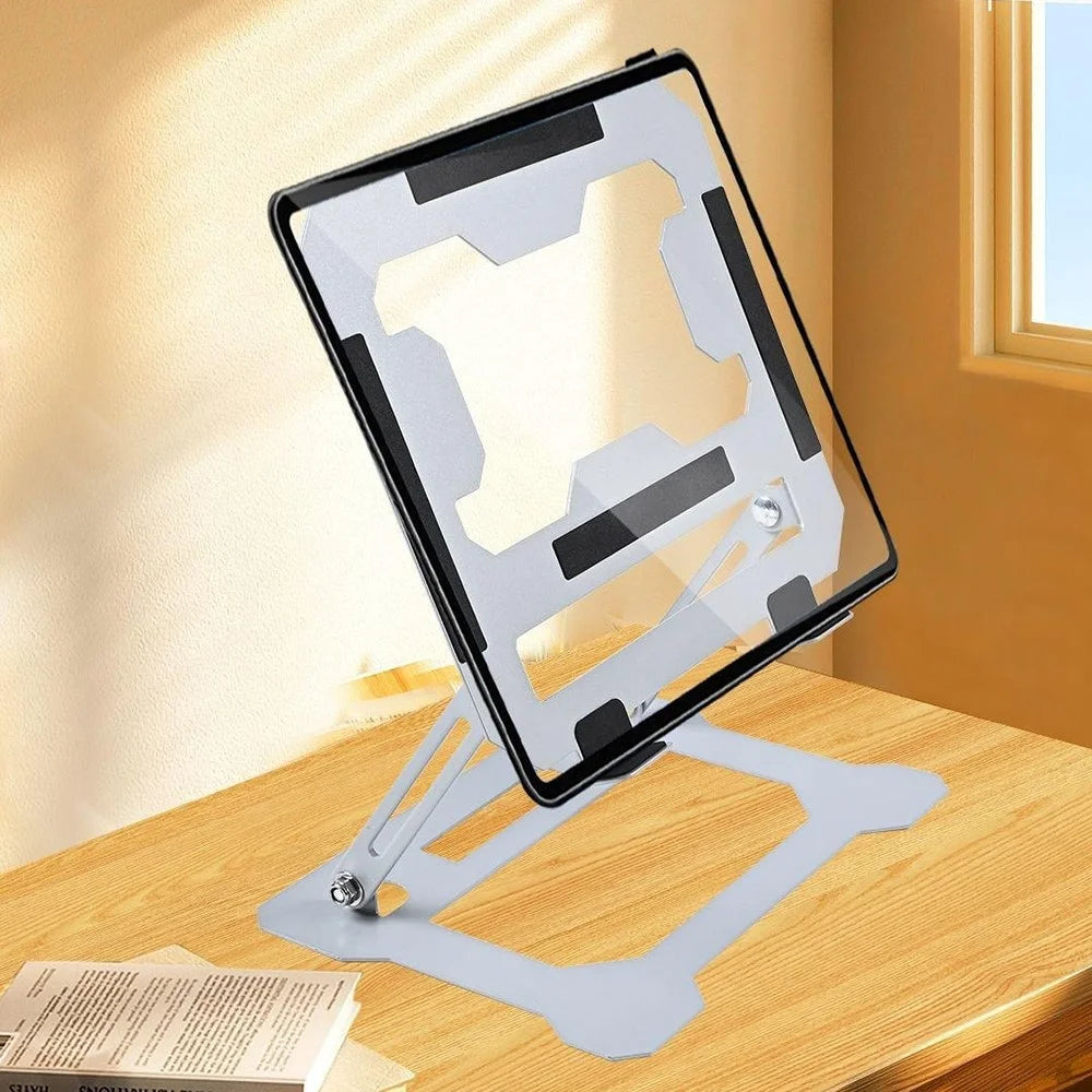 GFS14-TT 5kg Load Bearing Carbon Steel Laptop Cooling Stand Adjustable Height Hollow Out Tablet Support - Silver - 2