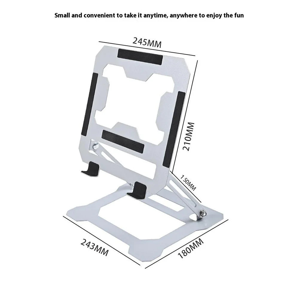 GFS14-TT 5kg Load Bearing Carbon Steel Laptop Cooling Stand Adjustable Height Hollow Out Tablet Support - Silver - 7
