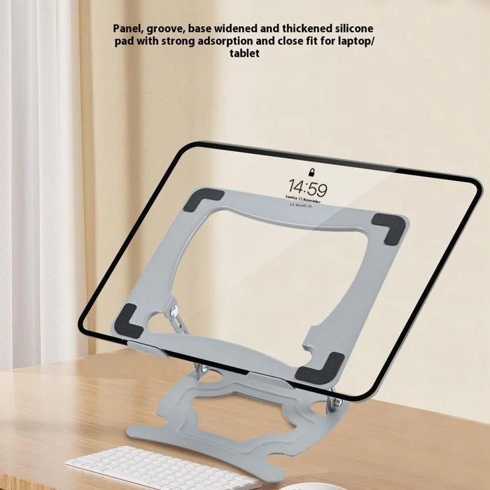 GFS015-T Carbon Steel Foldable Tablet Stand Adjustable Height Heat Dissipation Collapsible Laptop Bracket - 5