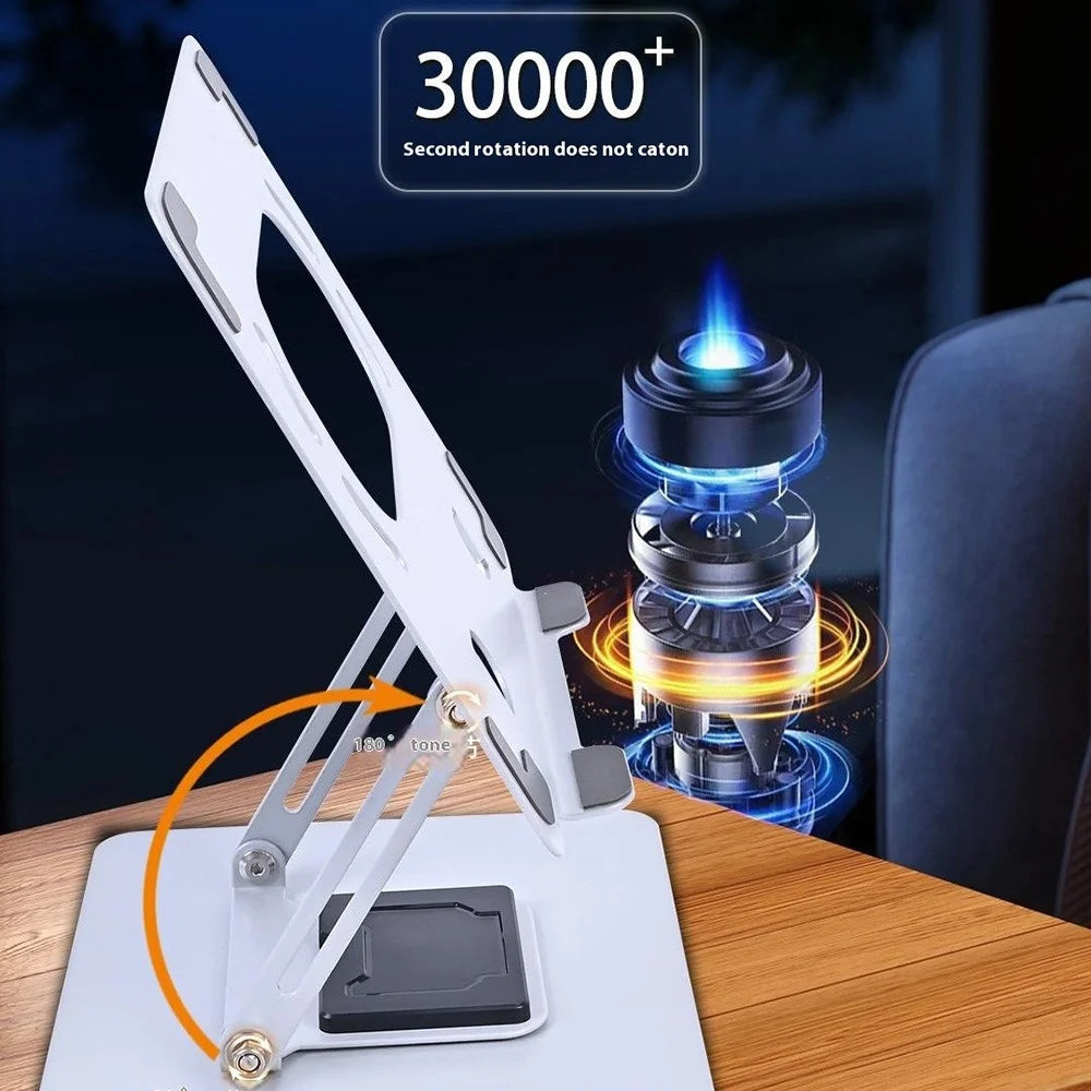 GFX07-T Laptop Holder Cooling Stand Adjustable Height 360 Degree Rotating Carbon Steel Foldable Bracket - Grey - 5