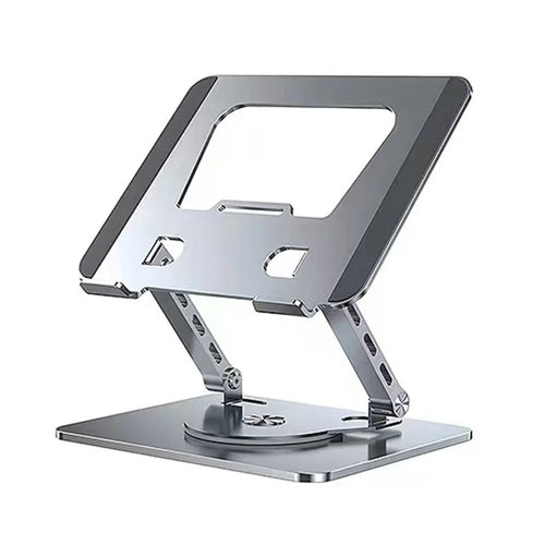 COTECI BS-007 Foldable Laptop Stand 360-Degree Rotatable Aluminum Alloy Adjustable Tablet Holder - Silver - 1