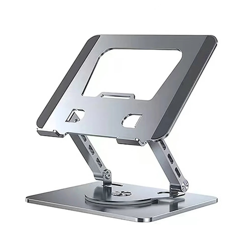 COTECI BS-007 Foldable Laptop Stand 360-Degree Rotatable Aluminum Alloy Adjustable Tablet Holder - Silver - 1