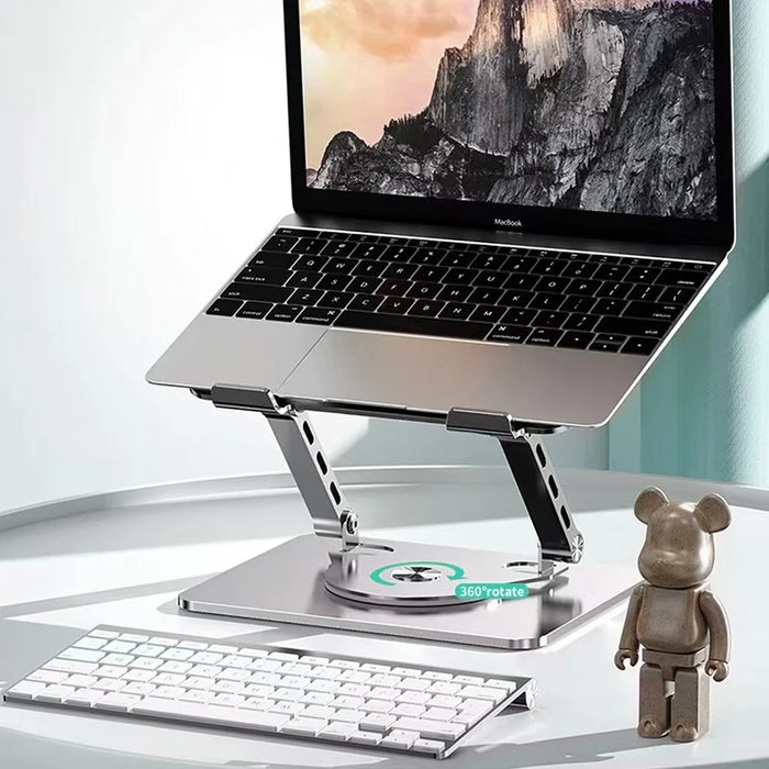 COTECI BS-007 Foldable Laptop Stand 360-Degree Rotatable Aluminum Alloy Adjustable Tablet Holder - Silver - 6