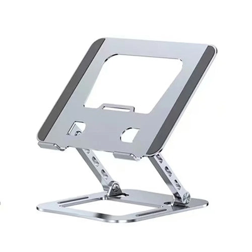COTECI BS-008 Folding Laptop Stand Aluminum Alloy Tablet Holder Adjustable Height Portable - Silver - 1
