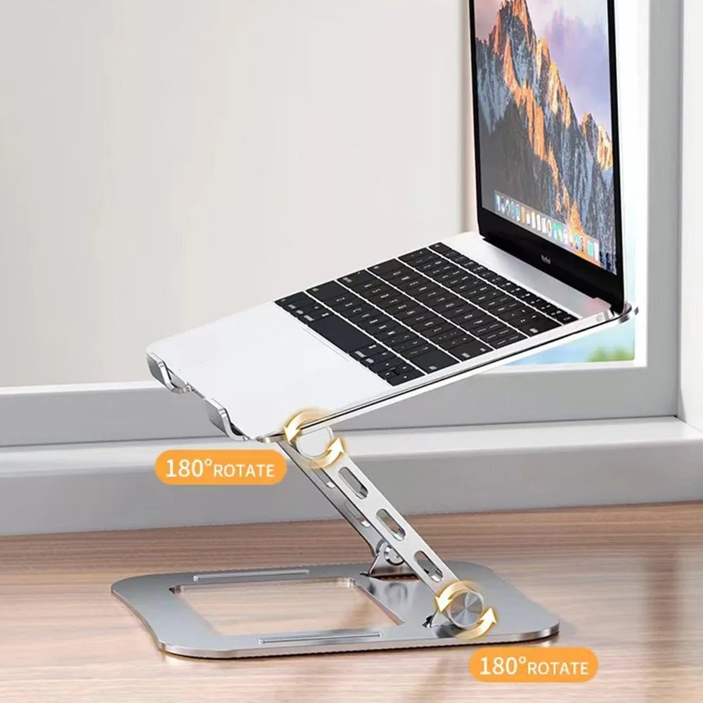COTECI BS-008 Folding Laptop Stand Aluminum Alloy Tablet Holder Adjustable Height Portable - Silver - 3