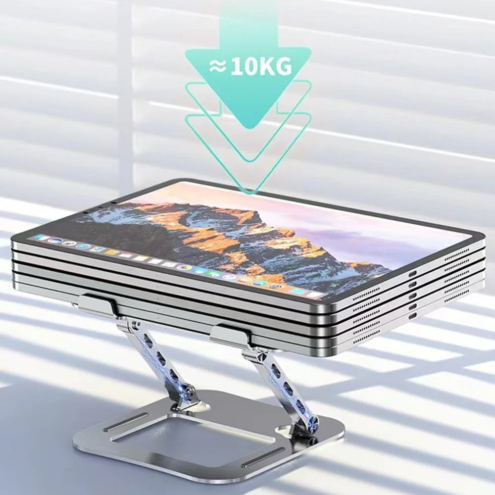 COTECI BS-008 Folding Laptop Stand Aluminum Alloy Tablet Holder Adjustable Height Portable - Silver - 4