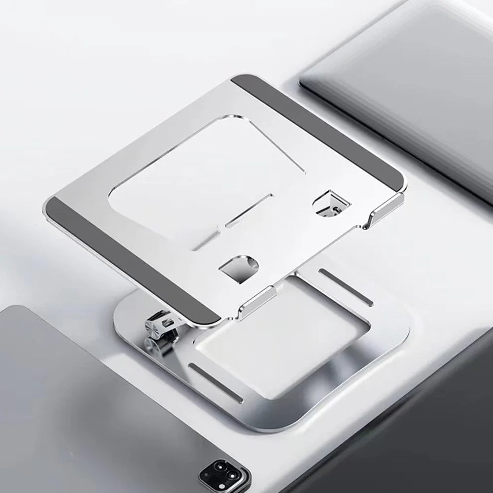 COTECI BS-008 Folding Laptop Stand Aluminum Alloy Tablet Holder Adjustable Height Portable - Silver - 6
