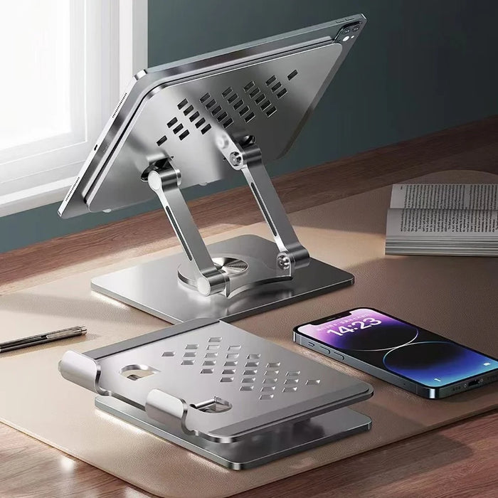 COTECI BS-009 Folding Tablet Stand 360-Degree Rotating Laptop Holder Multi Angle Adjustable - Silver - 4