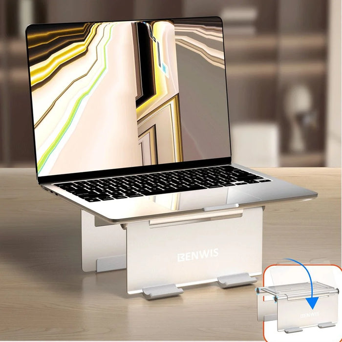 BENWIS 3 in 1 Foldable Laptop Tablet Stand Aluminum Alloy Multi-Function Notebook Tablet Phone Desktop Holder - 5