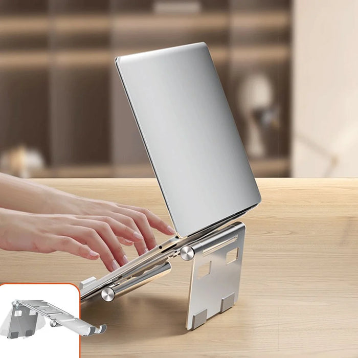 BENWIS 3 in 1 Foldable Laptop Tablet Stand Aluminum Alloy Multi-Function Notebook Tablet Phone Desktop Holder - 6