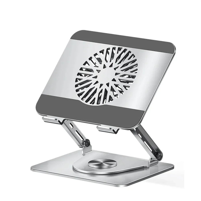 Carbon Steel Laptop Stand with RGB Light Fan 360 Degree Rotation Gaming Office Cooling Bracket - 1