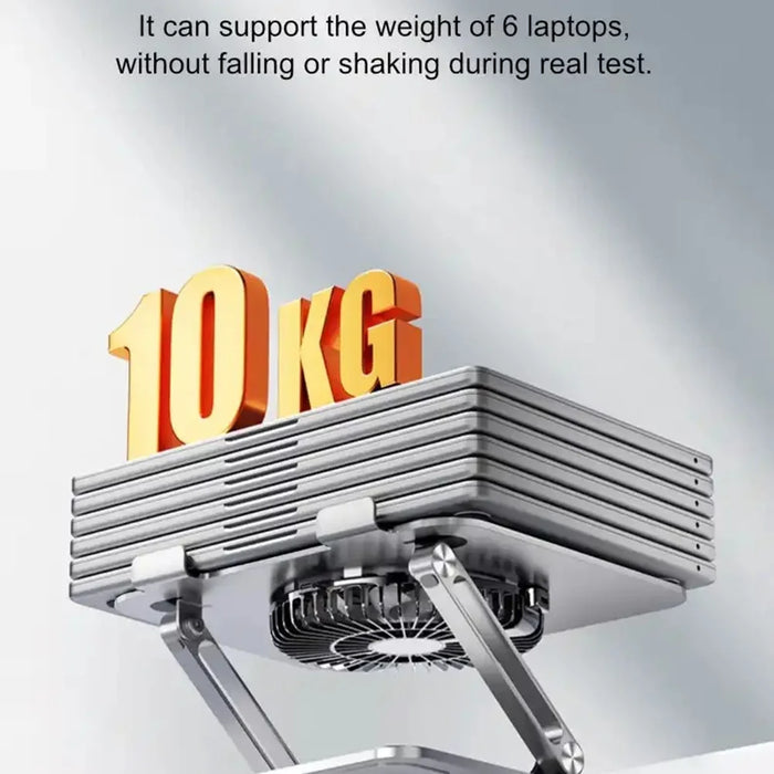 Carbon Steel Laptop Stand with RGB Light Fan 360 Degree Rotation Gaming Office Cooling Bracket - 4