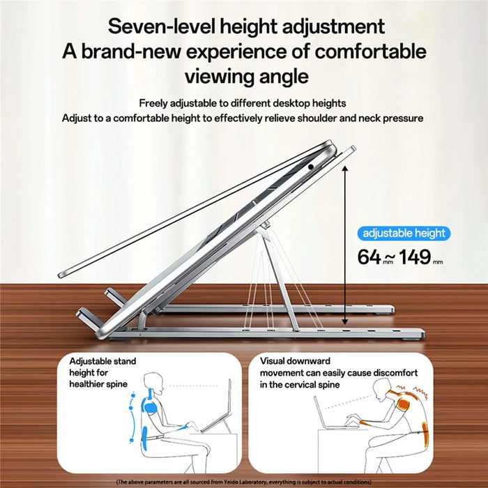 YESIDO LP07 For 13 - 20 Inch Laptop Bracket Height Adjustable Aluminum Alloy Notebook Stand - 4