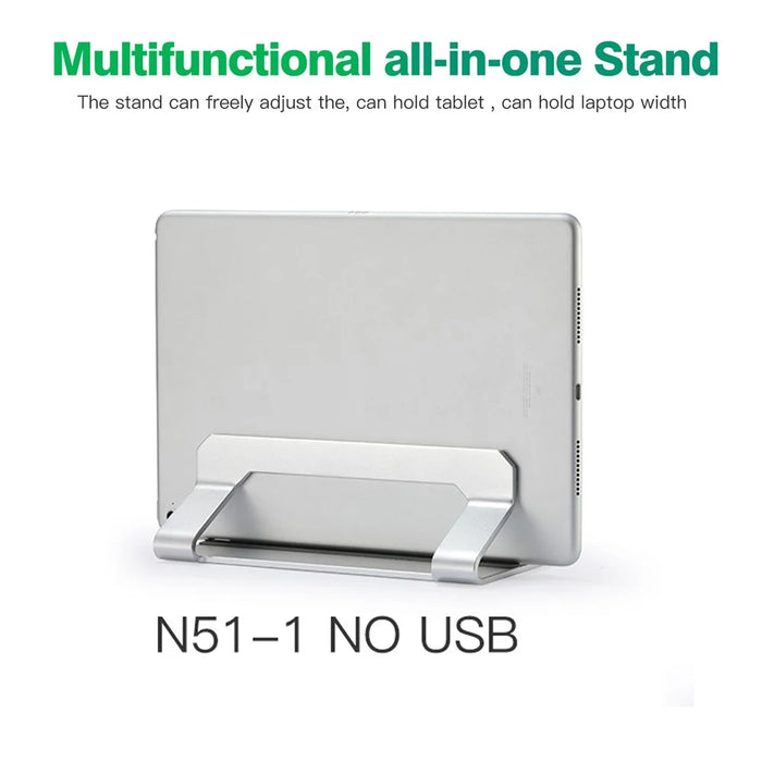 D051 Vertical Laptop Stand for Notebooks Up To 17.3 Inch Aluminum Alloy Space Saving Desktop Organizer - 2
