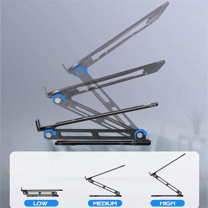 NH-02B Foldable Laptop Stand For 10 - 15.6 Inch Notebooks Adjustable Height Ergonomic Cooling Support - 3