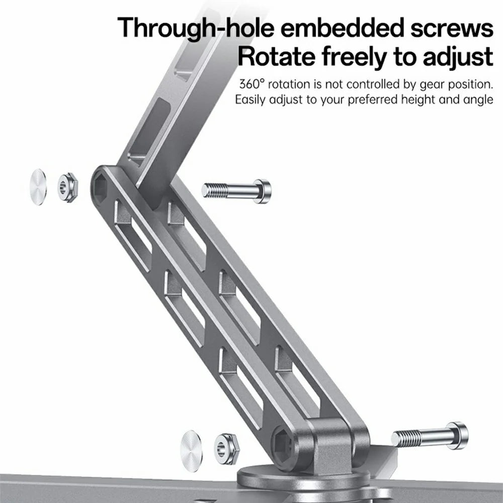 YESIDO LP09 Aluminum Laptop Stand Height Adjustable Foldable Notebook Riser for Home  /  Office  /  Travel - Silver - 3