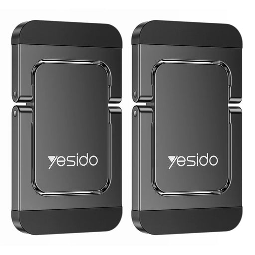 YESIDO LP11 2Pcs Laptop Riser Stand Zinc Alloy Adjustable Height Cooling Stand for Notebook Triangular Support - Black - 1